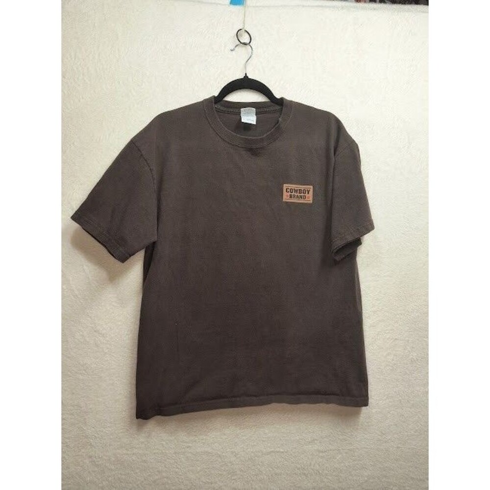 Vintage Cowboy Brand Working Cowboys T Shirt XLarge Western Gildan Brown